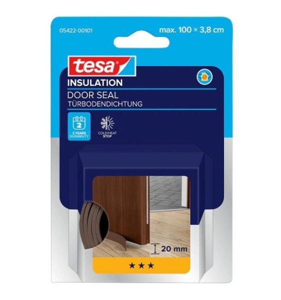 tesa® IZOLAČNÍ Pěnové těsnění na dveře 100 cm x 3,8 cm, hnědé