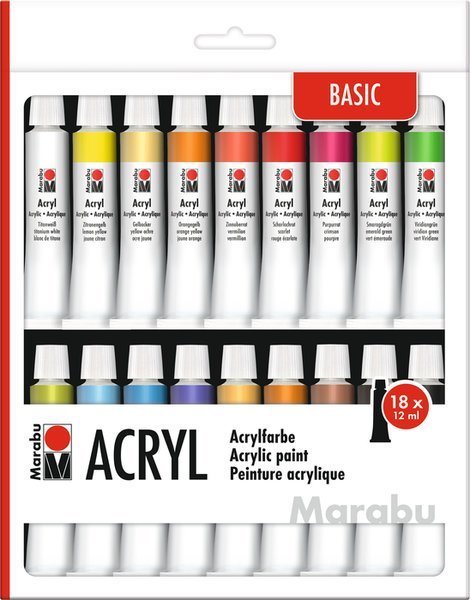 Marabu Zestaw akrylowy 18 x 12ml