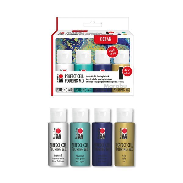 Marabu Zestaw Pouring Mix Ocean 4 x 60ml