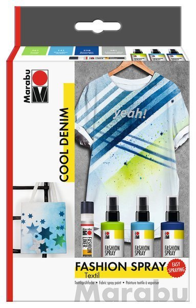 Marabu Zestaw Fasion Spray farba do tkanin set 
