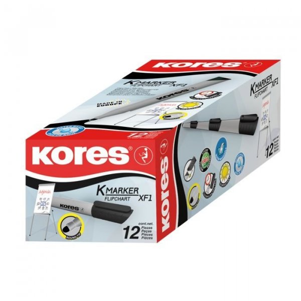 K-MARKER Popisovač na flipcharty, kulatý hrot, černá