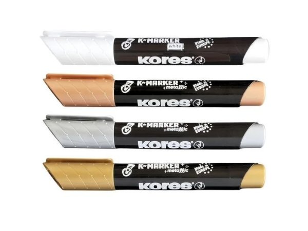 Kores Kreativní akrylový popisovač K-marker Creative set 4 ks, zlatá, stříbrná, měděná, bílá