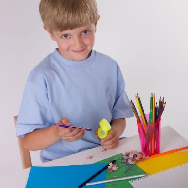 DEPOSITO, dvojité plastové ořezávátko se zásobníkem, barevný mix