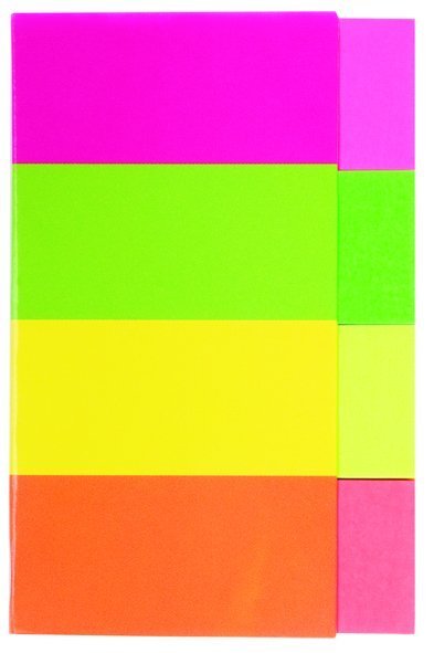 Papierowa zakładka w mixie 4 kolorów neonowych, 20x50mm