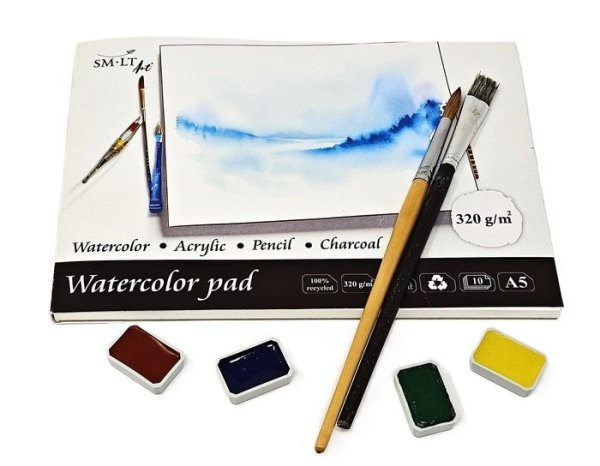 SMLT art Blok Akvarel 100% bavlna, A5, 20 listů, 320g/m2