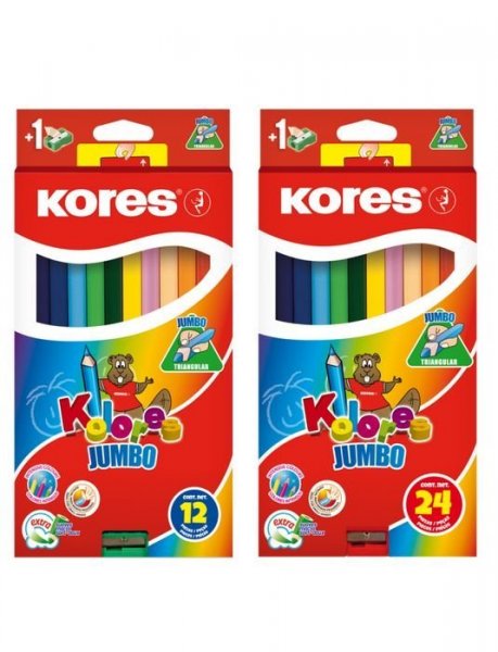 JUMBO KOLORES trojhranné pastelky 5 mm, s jumbo ořezávátkem / 2