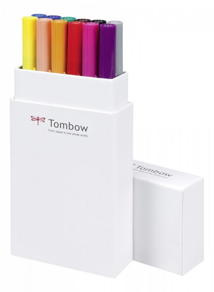 Tombow Flamaster Brush pen ABT – Primary colours, 12 szt.