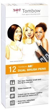 Tombow Flamaster Brush pen ABT – Portrait colours, 12 szt.