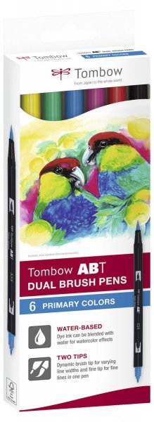 Tombow Flamaster Brush pen ABT – Primary colours, 6 szt.