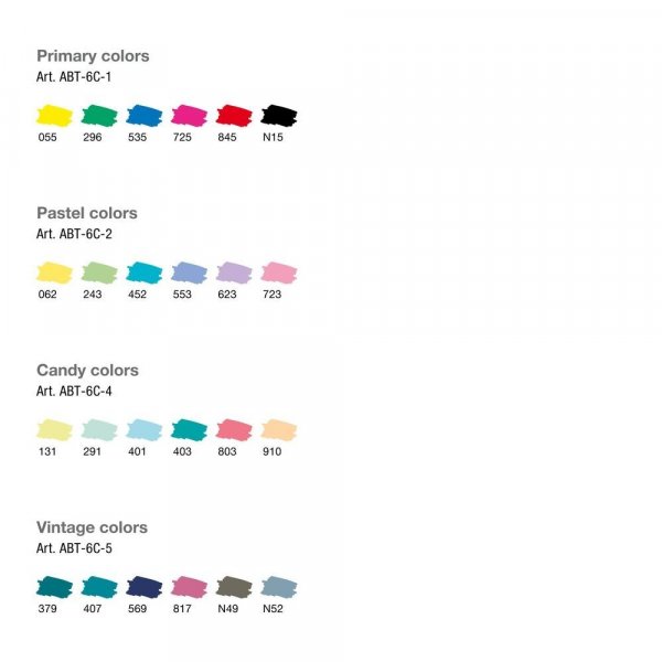 Tombow Flamaster Brush pen ABT – Candy colours, 6 szt.