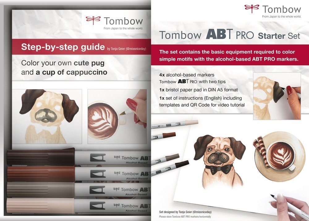 Tombow Flamaster Brush pen na bazie alkoholu ABT PRO, Starter set