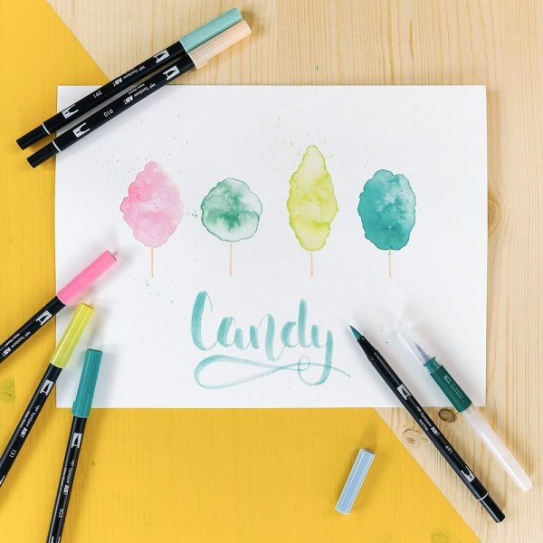 Tombow Flamaster Brush pen ABT – Candy colours, 6 szt.
