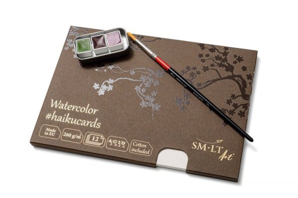SMLT art Karty v krabičce #haikucards,akvarel, 148x210mm, 24 listů, 260g/m2