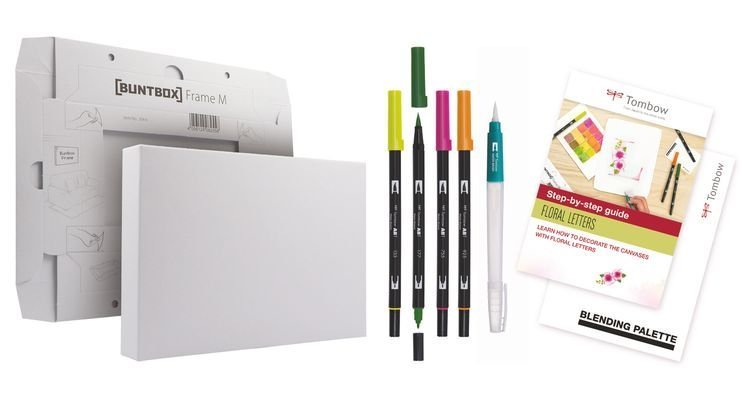 Tombow Zestaw Watercoloring Canvas Set Floral Letters