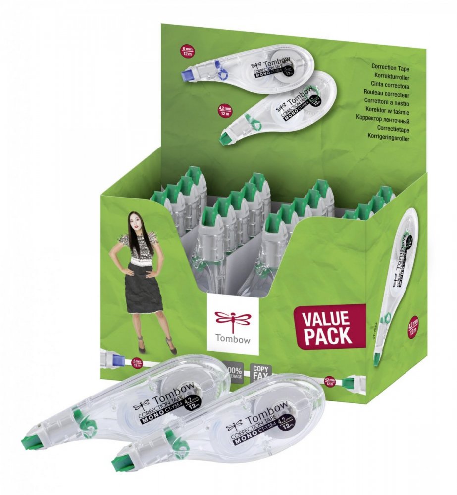 Tombow Korektor w taśmie sz. 4,2 mm, d. 12 m, 20 szt.