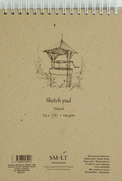 SMLT art Blok authentic, skicák krémový A5, 100 listů, 100g/m2, spirála