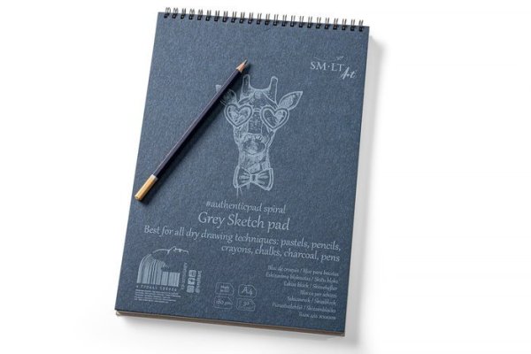 SMLT art Blok Authentic, šedý, A4, 30 listů, 180g/m2, spirála