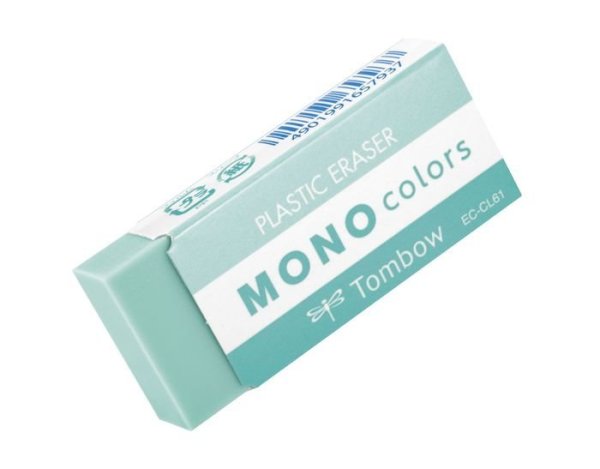 Tombow Guma MONO colors, zelená, samostatné balení v průhledné fólii