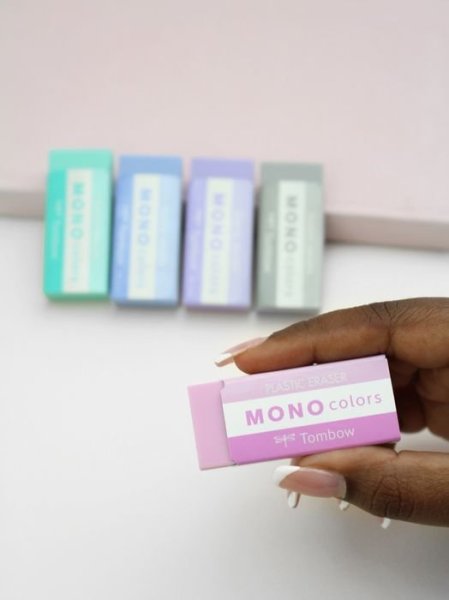 Tombow Guma MONO colors, růžová, samostatné balení v průhledné fólii