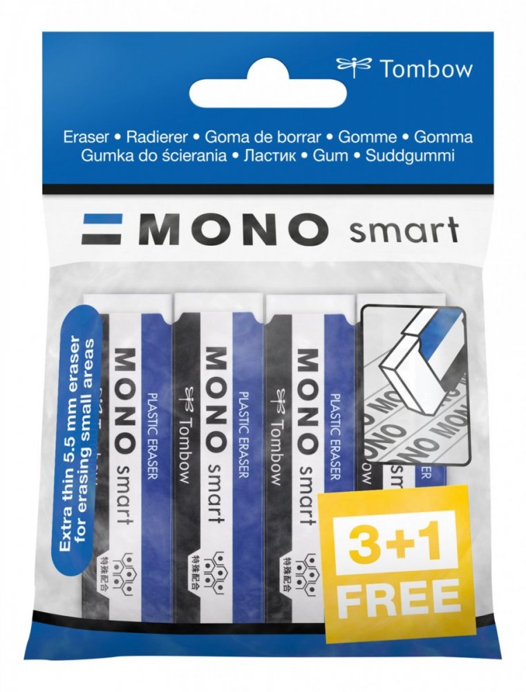 Tombow Gumka do mazania Mono Smart, 3+1 gratis
