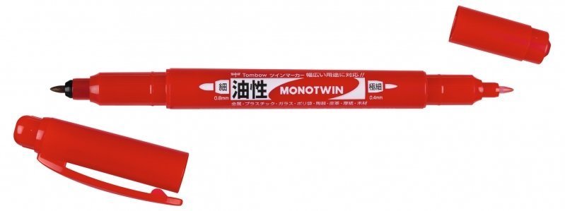 Tombow Cienkopis MONO twin, dwustronny, red