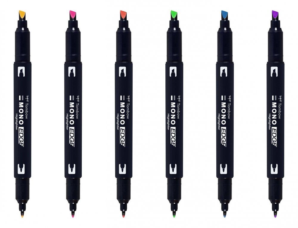 Tombow Zakreślacz MONO edge, zestaw 6 sztuk