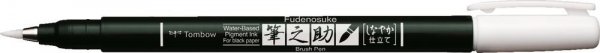 Tombow Flamaster pędzelkowy Fudenosuke pastel do czarnych kartek, white