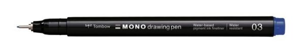 Tombow Cienkopis MONO drawing pen, szerokość linii pisania: 03 (około 0.35 mm), niebieski
