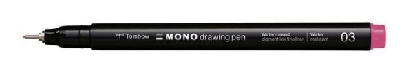 Tombow Cienkopis MONO drawing pen, szerokość linii pisania: 03 (około 0.35 mm), różowy