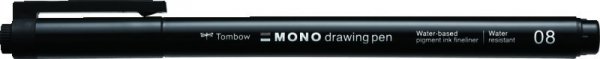 Tombow Cienkopis MONO drawing pen, szerokość linii pisania: 08 (około 0,6 mm), czarny, luzem