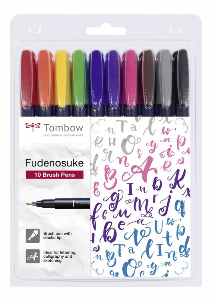 Tombow Flamaster Brush pen Fudenosuke, 10 szt.