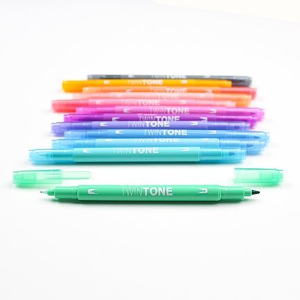 Tombow Marker TwinTone, 12 sztuk, pastelowe kolory