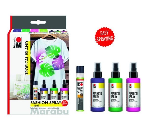 Marabu Zestaw Fasion Spray farba do tkanin set 