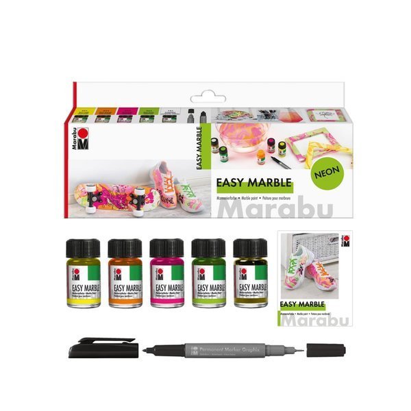 Marabu Easy marble - marmurkowe kolory set NEON 5x15ml