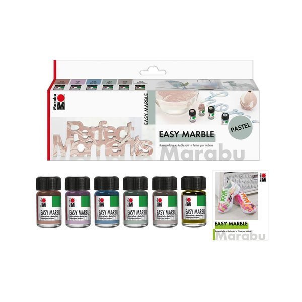 Marabu Easy marble - marmurkowe kolory set PASTEL 6x15ml