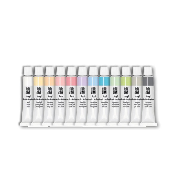 Marabu Zestaw akrylowy PASTEL, 12 x 12 ml