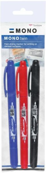 Tombow Cienkopis MONO twin, dwustronny, 3 szt
