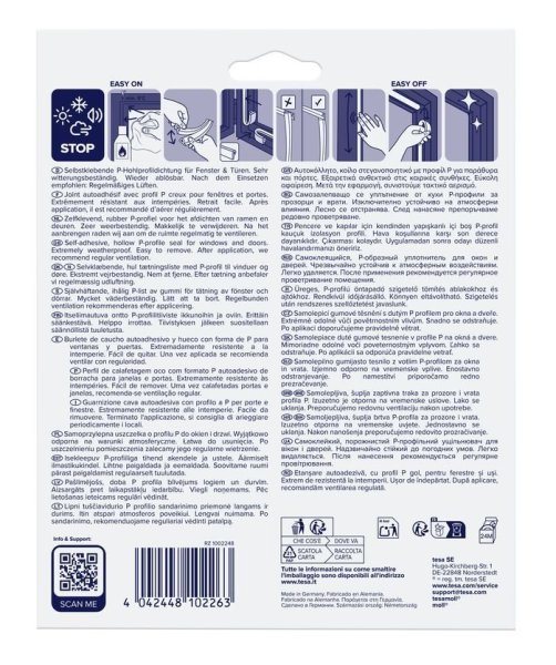 tesa® IZOLAČNÍ Samolepicí těsnění – gumové, profil P, 25 m x 9 mm x 5.5 mm, hnědé
