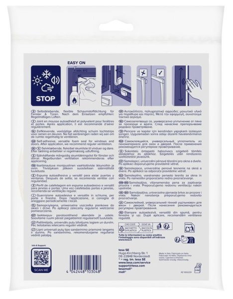 tesa® IZOLAČNÍ Samolepicí pěnové těsnění, 10 m x 15 mm x 6 mm, bílé