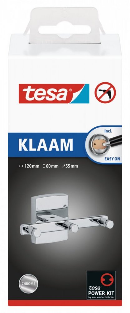 tesa® Klaam Samoprzylepny potrójny wieszak z haczykami tesa® Klaam