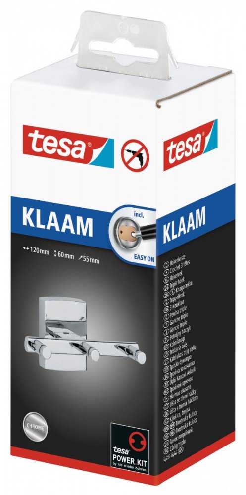 tesa® Klaam Samoprzylepny potrójny wieszak z haczykami tesa® Klaam