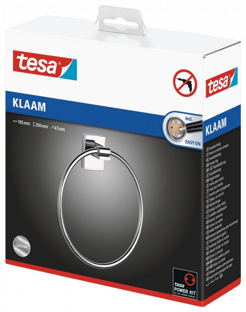 tesa® Klaam Samoprzylepny okrągły wieszak na ręcznik