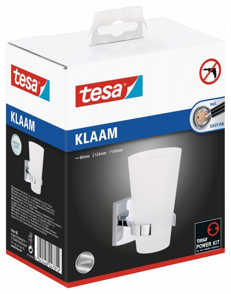 tesa® Klaam Samoprzylepny łazienkowy uchwyt z kubkiem na szczoteczkę do zębów