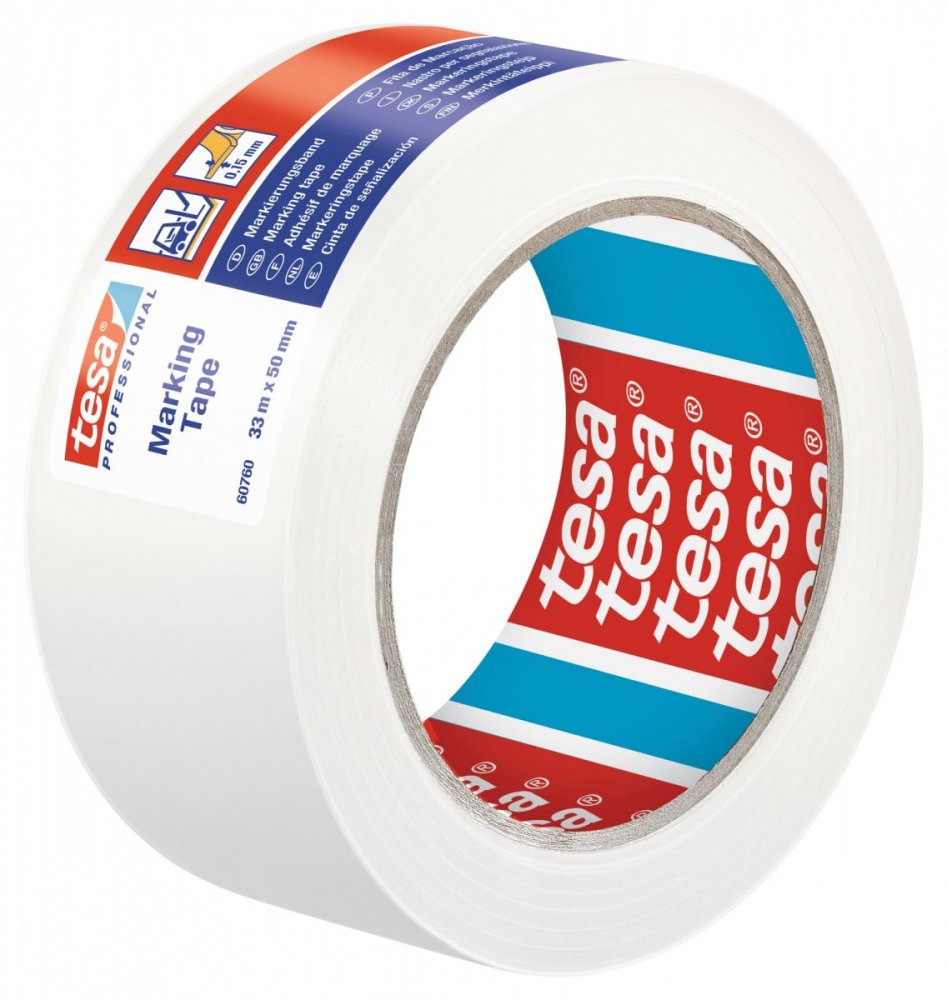 Vyznačovací páska PVC pro trvalé značení, bílá, 33m x 50mm