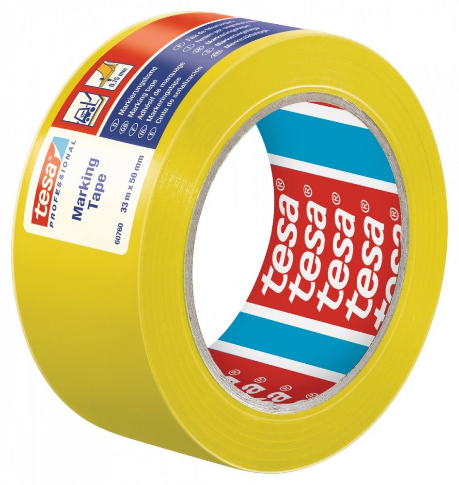 Vyznačovací páska PVC pro trvalé značení, žlutá, 33m x 50mm