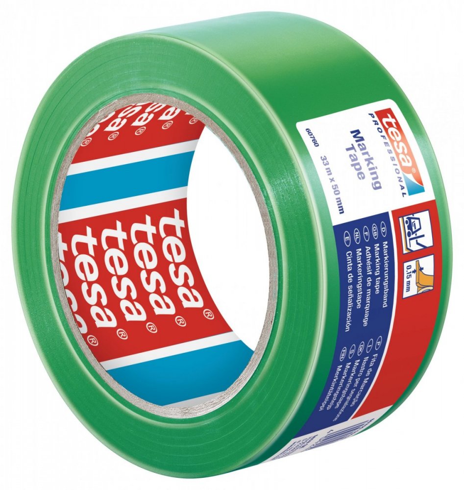 Vyznačovací páska PVC pro trvalé značení, jasně zelená, 33m x 50mm