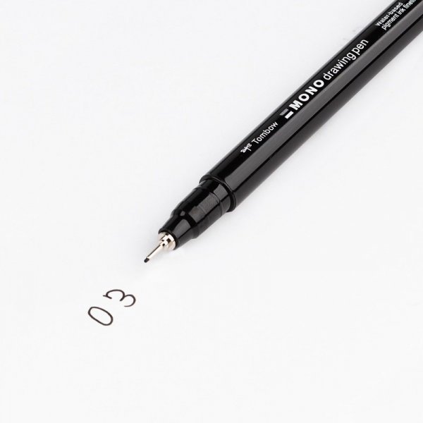 Tombow Cienkopis MONO drawing pen, szerokość linii pisania: 03 (około 0,35 mm), czarny, luzem