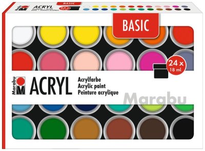 Marabu Zestaw akrylowy Basic 24 x 18ml