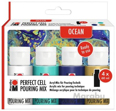 Marabu Zestaw Pouring Mix Ocean 4 x 60ml