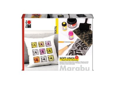 Marabu Zestaw do drukowania i kolorowania Textil Soft Linol